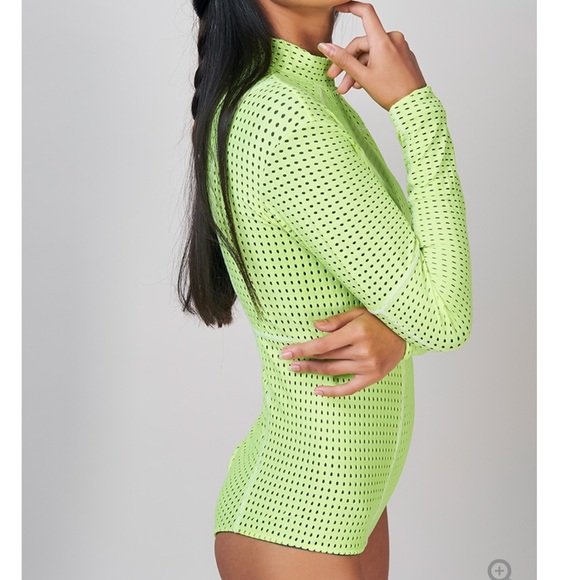 ACACIA Ehukai Mesh Body Suit Neon Cactus - Picture 3 of 8